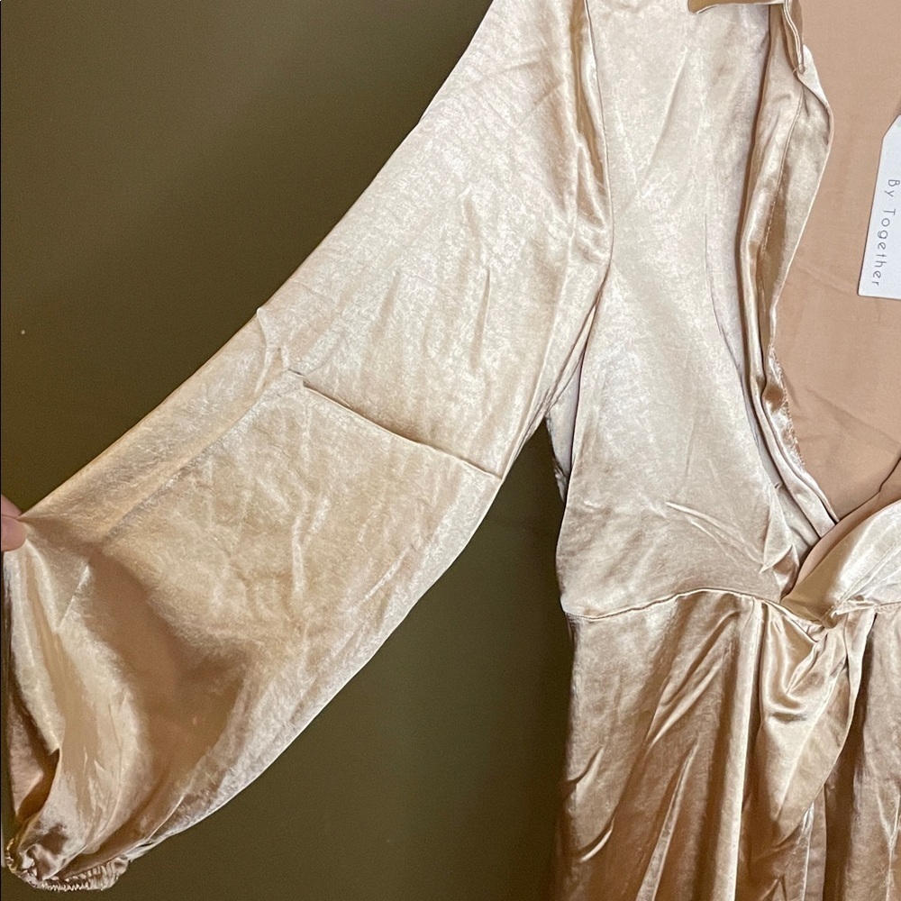 By Together Satin dress in Champagne - Picture 5 of 7